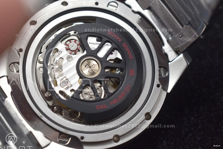 A SS Chrono 1:1 389 SS 01 Calibre Dial XF ZeroBulk on Bracelet Heuer Black Edition Strap Best 0820